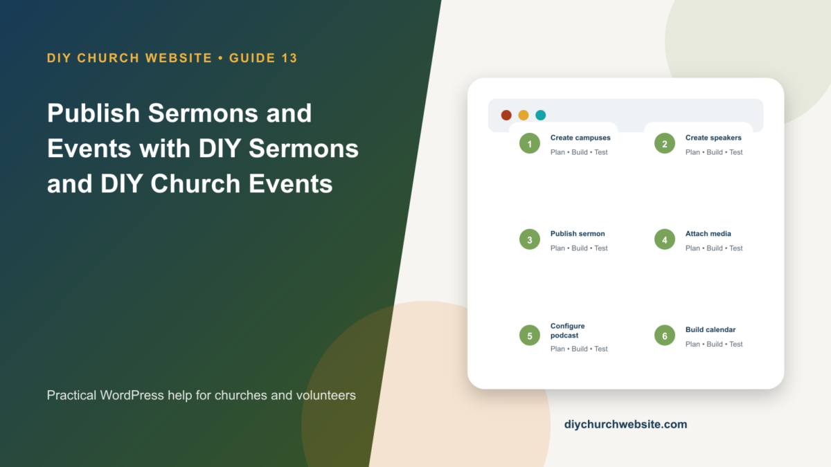 Publish Sermons and Events with DIY Sermons and DIY Church Events cover