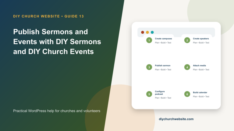 Publish Sermons and Events with DIY Sermons and DIY Church Events cover