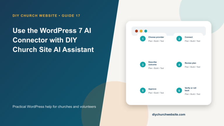 Use the WordPress 7 AI Connector with DIY Church Site AI Assistant cover