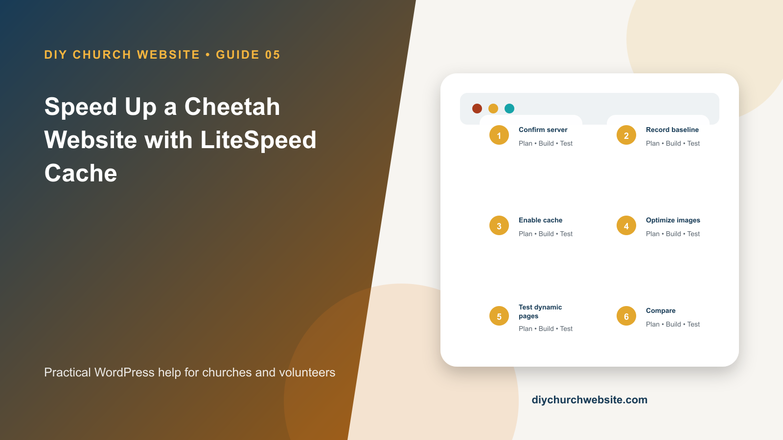 Illustrated guide cover for Speed Up a Cheetah Website with LiteSpeed Cache