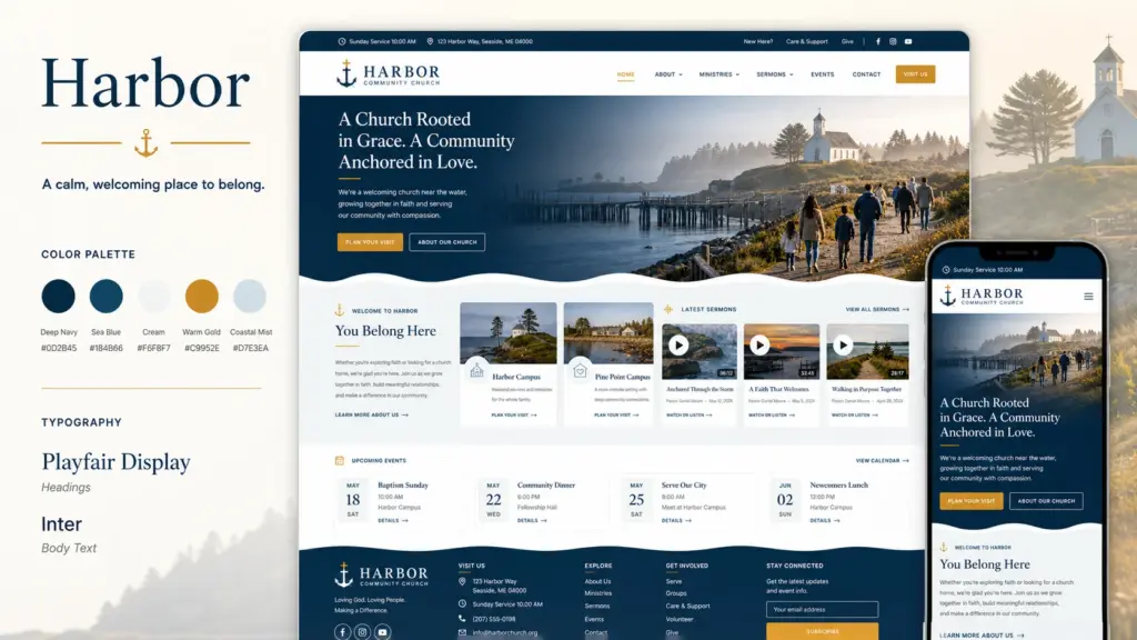 Harbor child theme desktop preview