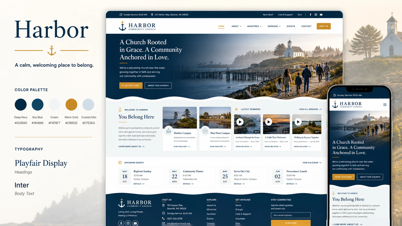 Harbor child theme desktop preview