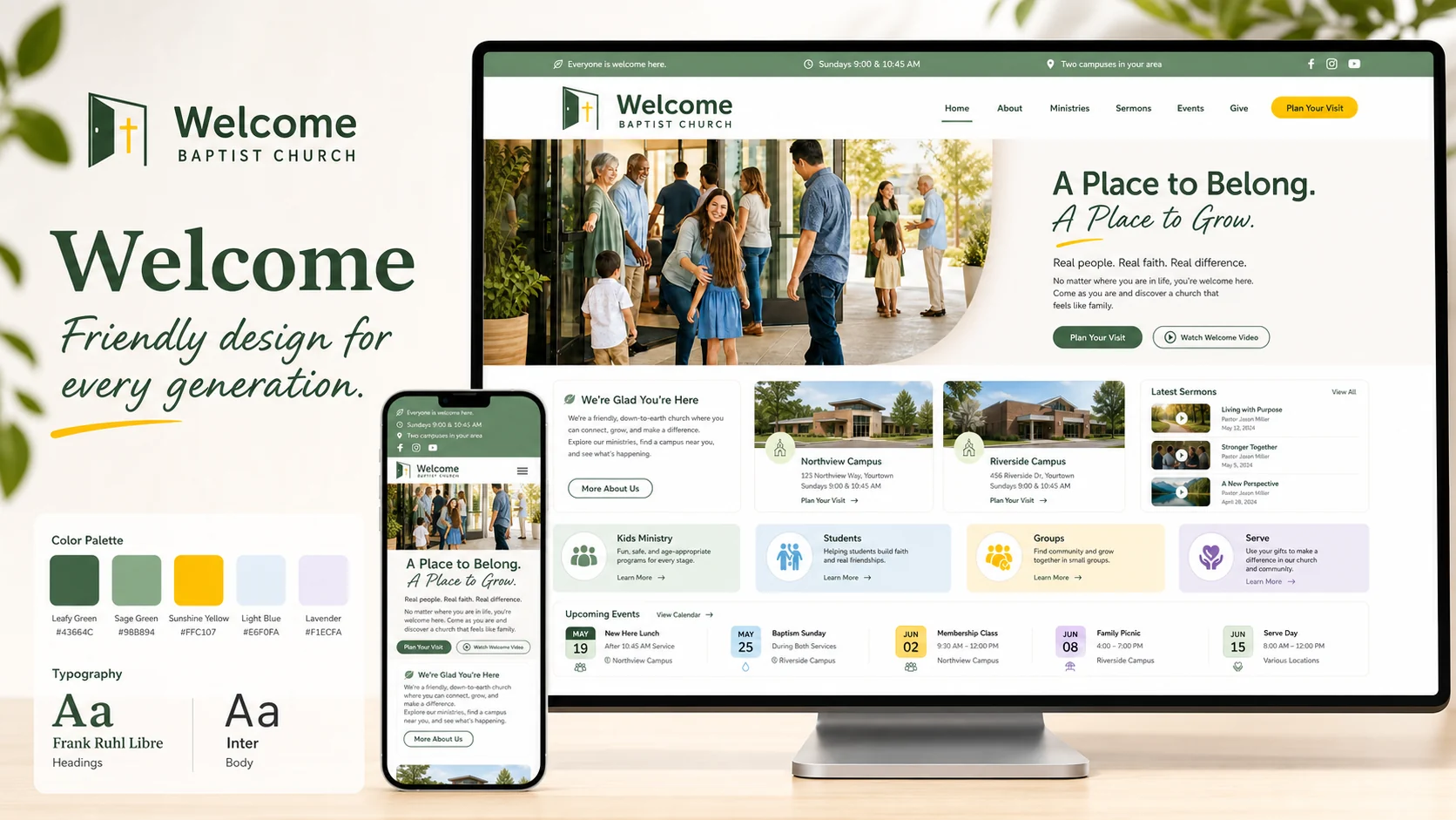 Welcome child theme desktop and mobile preview