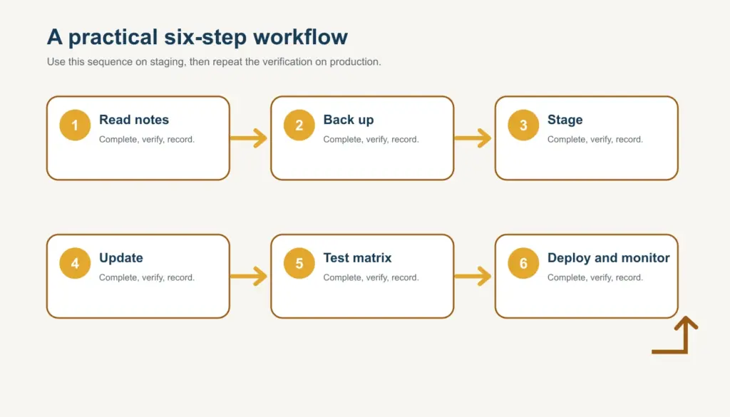 Safe WordPress maintenance workflow